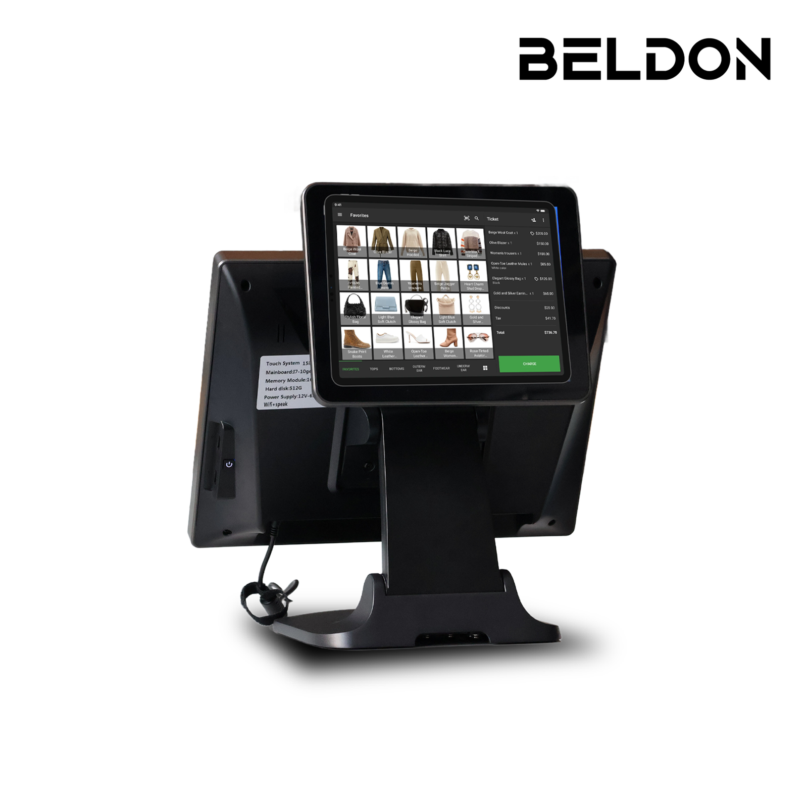 BELDON – CORE i7 TOUCH POS MACHINE WITH TOUCH CUSTOMER DISPLAY